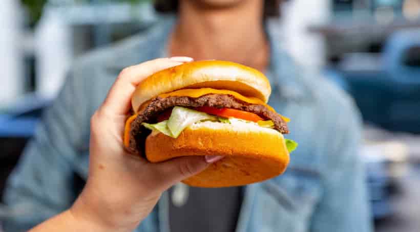 Cheeseburger , Beef burgers come with lettuce, tomatoes and special sauce.