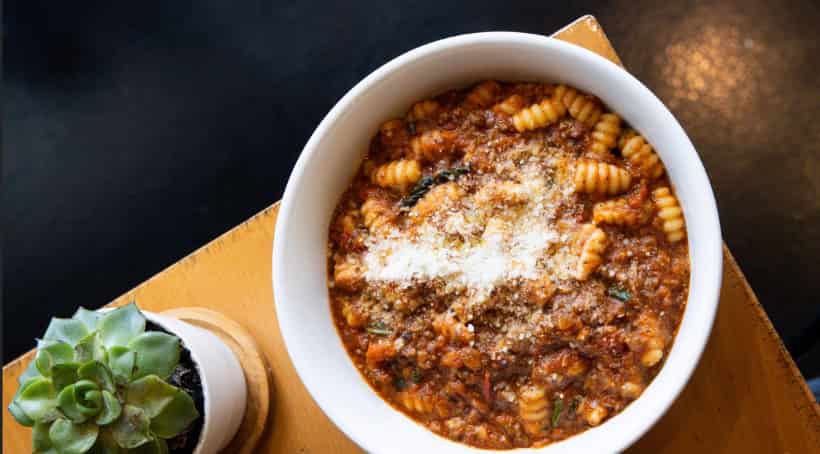 Gnocchetti with Bolognese sauce.